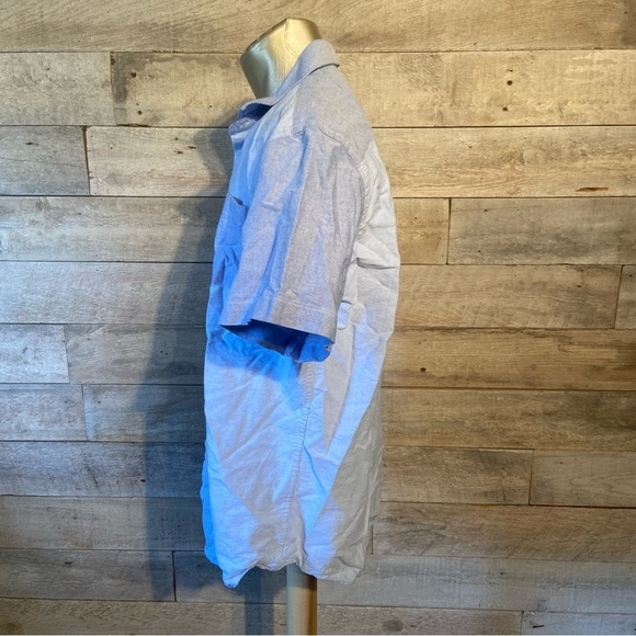 🛍️3/$30 Rue Saint-Patrick men’s blue button up shirt-sleeved shirt size  x-large - Picture 3 of 8